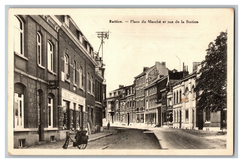 Postcard Belgium Battice Street Scene Vintage Standard View Card Bicycle Signs 