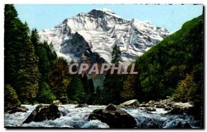 Postcard Old Lutschine Mit Jungfrau