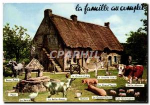 Modern Postcard The complete family at Chevre Cows Pigs Horse Donkey