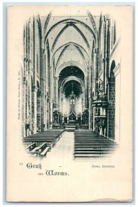 c1905 Interior of Cathedral Greetings from Worms Germany Unposted Postcard