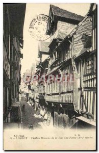 Old Postcard Lisieux Old Houses street to Fèvres