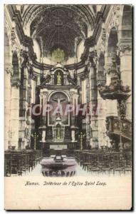 Old Postcard Namur Interior of St Loup & # 39eglise