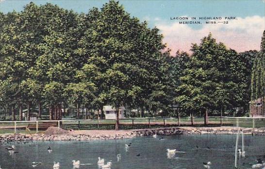 Mississippi Meridian Lagoon In Highland Park 1943