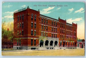 Colorado Springs Colorado Postcard Alta Vista Hotel 1912 Vintage Antique Posted