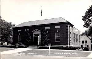 Real Photo Postcard Post Office in Jefferson, Wisconsin