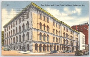 Vintage Linen Postcard Post Office Parcel Post Building Richmond VA 1950s