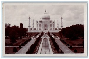 c1910's Beautiful Architecture Taj Mahal View Agra India RPPC Unposted Postcard