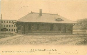 Newport New Hampshire B&M Station Lovell railroad depot Postcard 21-5447