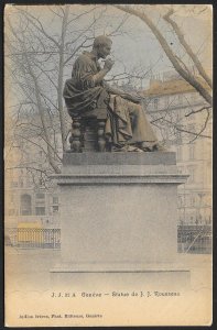 JJ Rousseau Statue Geneva SWITZERLAND Unused c1910s