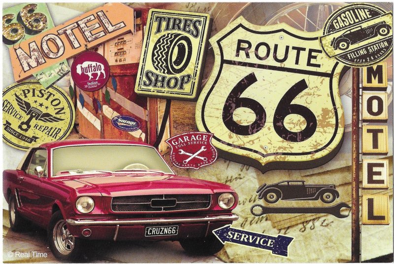 Vintage Ford Mustang 1966 Route 66 4 by 6