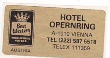 AUSTRIA VIENNA HOTEL OPERNRING VINTAGE LAUGGAGE LABEL