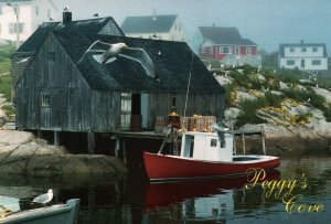 CONTINENTAL SIZE POSTCARD PEGGY'S COVE NOVA SCOTIA CANADA VIEW 1