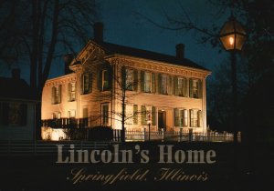 Postcard Abraham Lincoln's Home National Historic Mark In Central Springfield IL