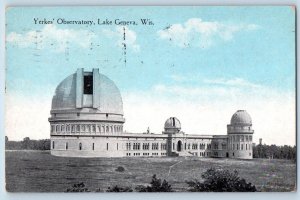 c1915 Yerke's Planet Observatory Dome Building Lake Geneva Wisconsin WI Postcard