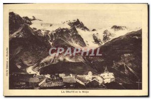 Old Postcard La Grave and the Meije