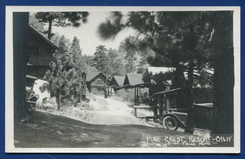 Pine Crest Resort California ca outside view old auto photo postcard