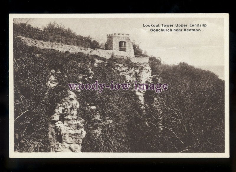h2245 - Isle of Wight - Lookout Tower at Upper Landslip, Bonchurch - postcard