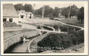 PARIS MI STATE FISH HATCHERY ANTIQUE REAL PHOTO POSTCARD RPPC