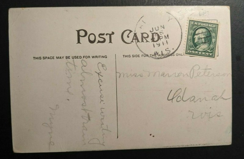 1911 Central School Bessemer Michigan Wisconsin Real Picture Postcard RPPC Cover