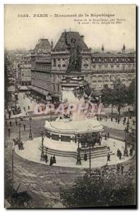 Old Postcard Paris Monument Leo Republic