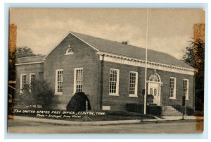 c1920's US Post Office Clinton Connecticut CT Schlegel Unposted Postcard 