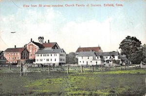 View from 50 acres Beddoe, church family and shakers Enfield, Connecticut, US...