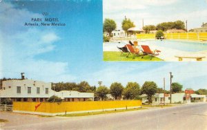 PARK MOTEL Artesia, New Mexico US 285 Roadside ca 1950s Vintage Postcard