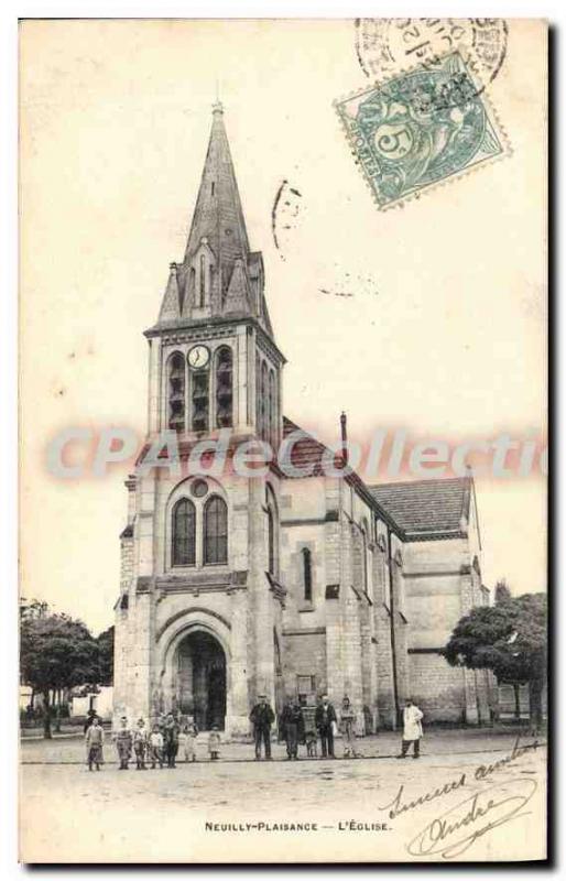 Postcard Old Church Neuilly Plaisance