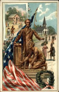 Tuck Lincoln's Birthday Abraham Lincoln Emancipation Statue c1910 PC