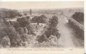 Middlesex Postcard - The Gardens and River from Hampton Court Palace  Ref TZ9111