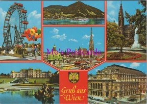 Austria Postcard - Vienna, Wien, Schloss Belvedere, Rathaus. Used 1983 - RR20692