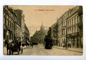 247877 FRANCE ROUBAIX Rue de la Gare TRAM Vintage postcard