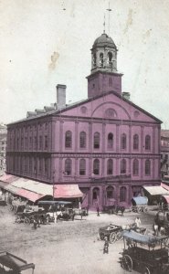 Boston MA-Massachusetts,  Faneuil Hall Historic Marketplace Vintage Postcard