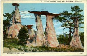 Dutch Wedding Rocks Near Woodmen Sanatorium Colorado Springs CO Colorado pm 1939