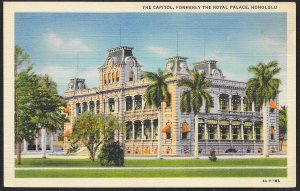 The Capitol Once the Royal Palace Honolulu Hawaii Unused c1934