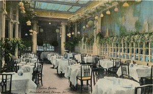 Postcard Illinois Chicago Kaiserholf Hotel Italian Gardens Teich 23-5398