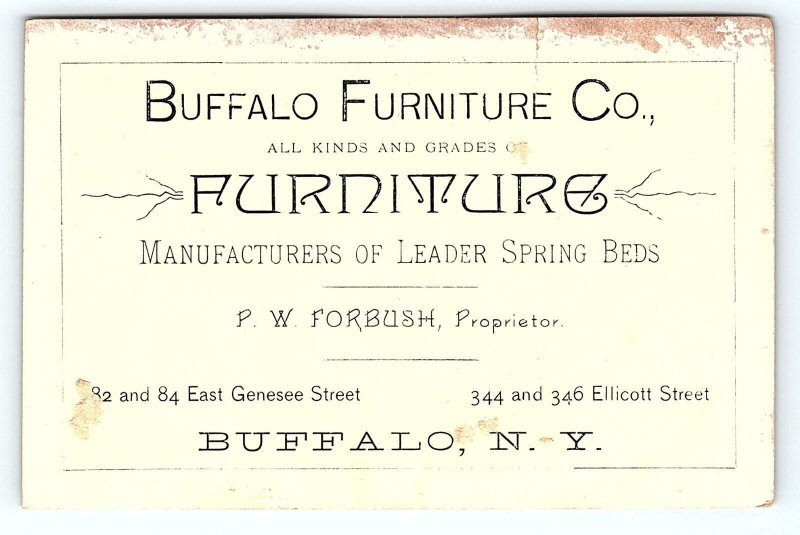 c1880 BUFFALO FURNITURE CO N.Y. YOSEMITE VALLEY CA VICTORIAN TRADE CARD P1747