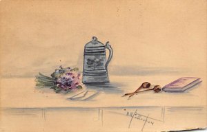 The teapot with flowers Handmade Unused 