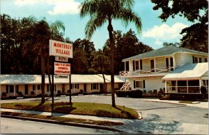 Vtg 1980s Monterey Village Motel Sarasota Florida  FL Roadside Postcard