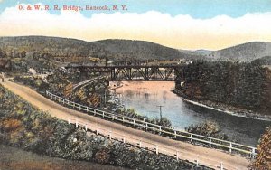 O & W RR Bridge Hancock, New York Postcard