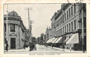 Waukesha Wisconsin horses buggies Grand Ave business area antique pc Z43811 