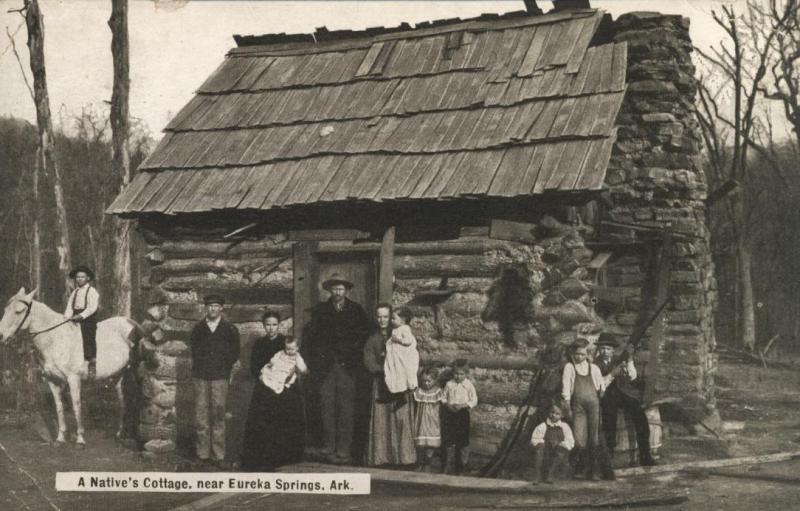 AR Eureka Springs Log Cabin 1930s  RPPC