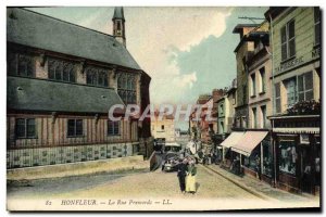 Old Postcard Honfleur La Rue Premords