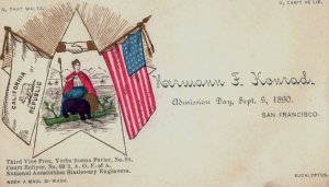 1890 Hermann F. Konrad Oddfellows San Francisco CA Business Card F200