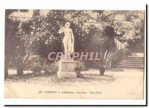 Greece Postcard Old Corfu Achillion The park