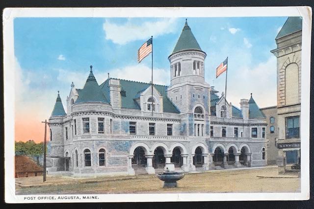 Post Office Augusta Maine 1918 C.T. American Art