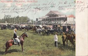 B77321 hipodromo nacional maronas horses uruguay  uruguay  scan front/back image