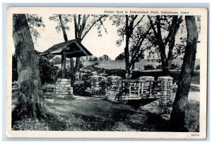 Scenic Spot In Edmundson Park Oskaloosa Iowa IA Vintage Unposted Postcard