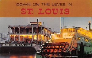 Unidentified Sternwheeler River Steamships Showboat St Louis Mo USA Ferry Boa...
