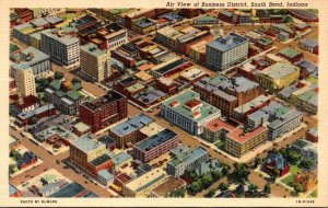 Indiana South Bend Aerial View Of Business District Curteich